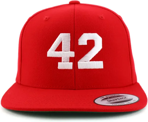 Miniatura 5 de Trendy Apparel Shop Gorra de béisbol bordada con pico plano bordado de hilo blanco número 42