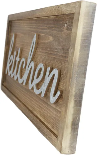 Miniatura 4 de Ebros Gift Placa de pared de madera y metal galvanizado para cocina, letrero para decoración del hogar, comedor, fiesta, anfitrión, 24 x 12 pulgadas