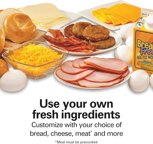 Miniatura 3 de Hamilton Beach Sandwichera de desayuno con anillo para cocinar huevos, ingredientes personalizados, perfecta para magdalenas inglesas, croissants