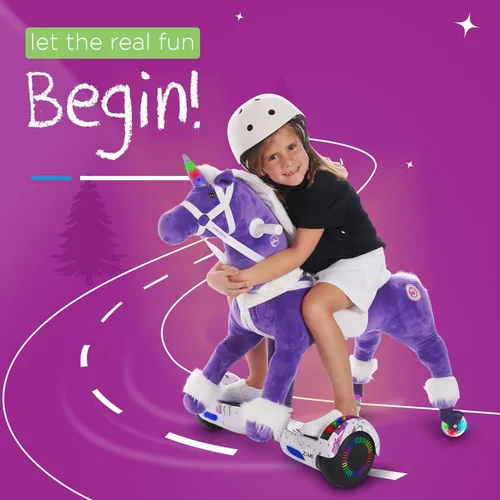 Miniatura 4 de Power Pony Unicornio de paseo para niños de 4 a 8 años, juguetes de paseo de unicornio para niñas, juguete de equitación de unicornio que trae