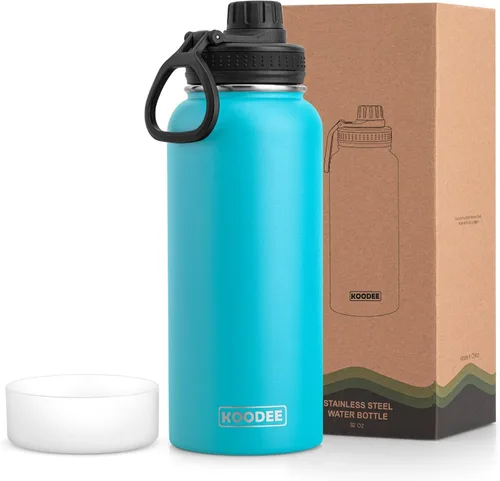 Miniatura 120 de koodee Insulated Water Bottle, 32 oz Stainless Steel Double Wall Vacuum Wide Mouth Sport Bottle with Leakproof Spout Lid (Navy)