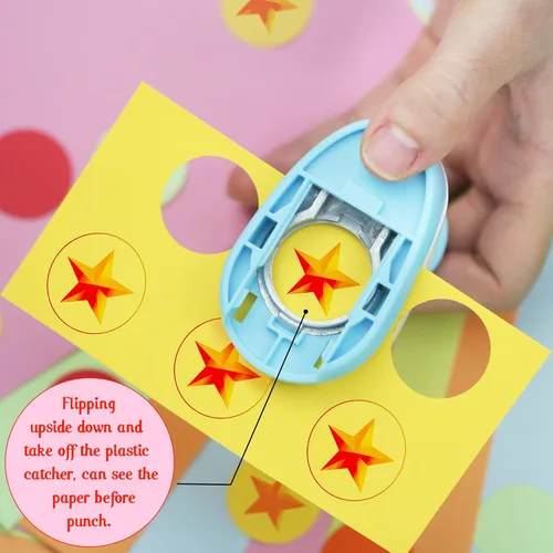 Miniatura 2 de Ecohu Perforadora Circular de 1 Pulgada para Manualidades, Perforadora de Papel en Forma de Círculo, Perforadora de Palanca para Manualidades