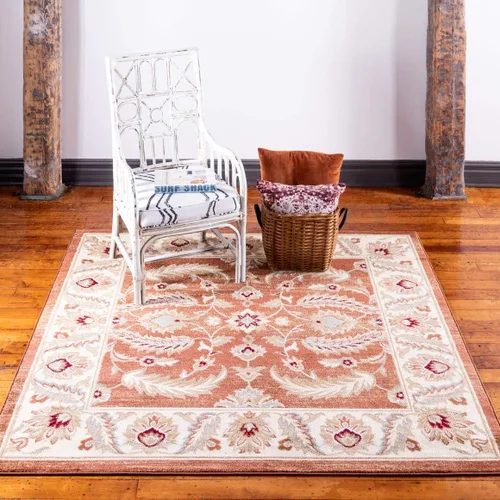Miniatura 17 de Unique Loom - Colección Voyage - Alfombra redonda tradicional oriental, marrón, Polipropileno, Marrón/Azul Claro