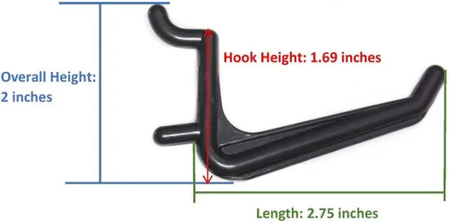 Miniatura 5 de JSP Manufacturing Ganchos para tablero perforado gigante, herramientas de garaje, martillo de almacenamiento de herramientas de aire, joyería