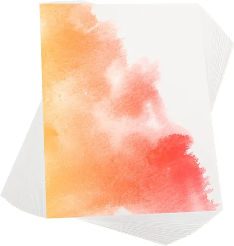 Miniatura 10 de PATIKIL 50 piezas de papel de acuarela de algodón puro de 140 lb/300 GSM, papel de pintura para colorear al agua, pintura de arte, acuarela, dibujo