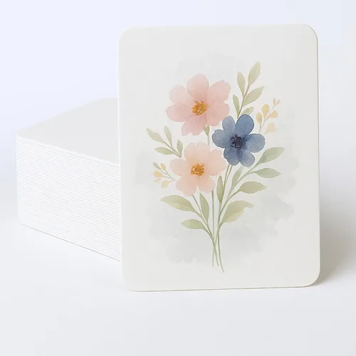 Miniatura 10 de Moriquill 100 hojas de papel para acuarela ATC – 300 g/m², prensado en frío, 2.5"x3.5", sin ácidos, esquinas redondeadas, superficie texturizada
