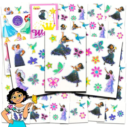 Encanto - Juego de tatuajes temporales – Paquete de recuerdos de fiesta de Encanto – 96 tatuajes temporales para bolsas de golosinas y más