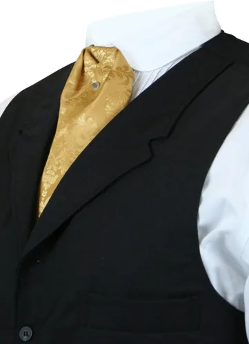 Miniatura 24 de Historical Emporium Corbata de satén jacquard para hombre, corbata victoriana eduardiana occidental para boda, Halloween, cosplay