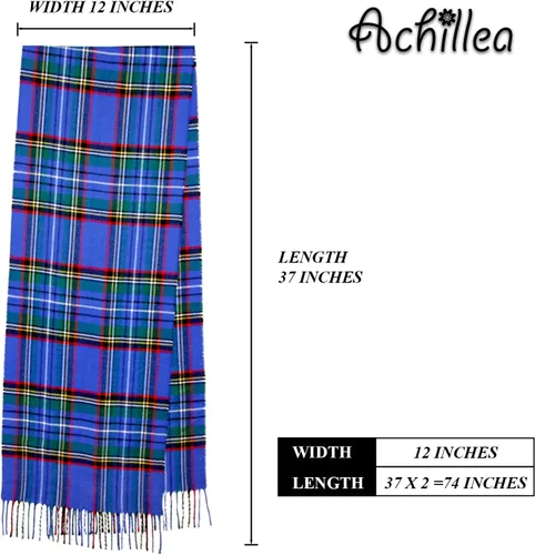 Miniatura 69 de Bufanda de invierno Achillea suave y cálida, de tartán, a cuadros, de cachemira, unisex