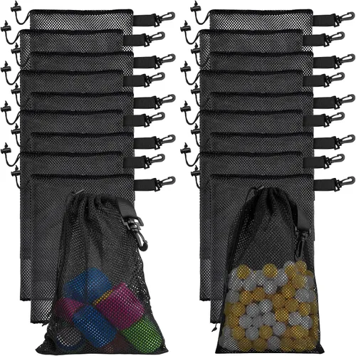 Miniatura 8 de 10 bolsas de malla con clips, bolsas de almacenamiento de nailon portátiles para juguetes, almacenamiento deportivo, actividades al aire libre, etc.
