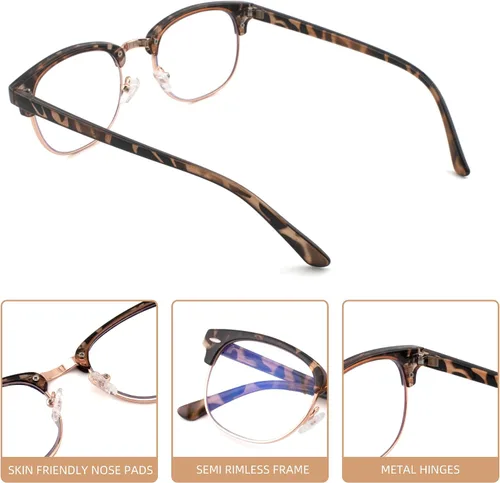 Miniatura 4 de Paquete de 2 lentes de lectura para hombres y mujeres, lentes de lectura vintage con lente completa, lentes de aumento para exteriores,