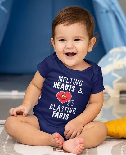 Miniatura 2 de Tstars San Valentín Día - Mameluco lindo y divertido para bebé con texto Melting Hearts & Blasting Farts