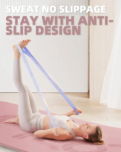 Miniatura 7 de YOTTOY Correa de Yoga y Bandas de Resistencia - Bandas Elásticas de Ejercicio para Mujeres con 10 Bucles - Perfectas para Estiramientos y Terapia