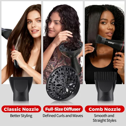 Miniatura 6 de Kit de Secador de Pelo Iónico de Temperatura Constante de 13 Piezas - Juego de Secador de Pelo Profesional Ligero, Bajo Ruido, 1800W para Mujeres