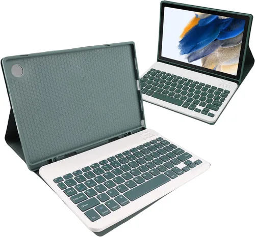 Miniatura 7 de Funda para teclado inalámbrico para tableta Tab A8 de 10.5 pulgadas, 2022, color verde oscuro con recortes precisos para uso diario