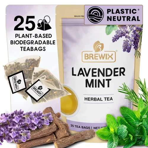 Miniatura 51 de BREWIX, Bedtime Blossom - Té suelto de hierbas (más de 50 tazas) sin cafeína y totalmente natural Mezcla relajante floral nocturna Rooibos
