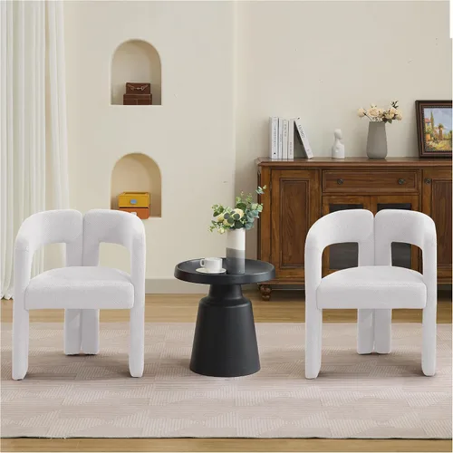 Miniatura 29 de adochr Modernas sillas de comedor de barril, silla de comedor tapizada de lino con patas de madera, sillas decorativas con brazos, cómodos sillones