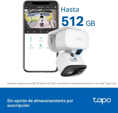 Miniatura 7 de Tapo Cámara de seguridad con cable 2K para interiores y exteriores, monitoreo de bebé, detección de llanto de personas y bebés, seguimiento de Blanco