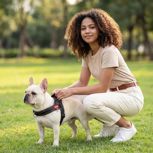 Miniatura 9 de Arnés para perro sin tirón con asa, chaleco reflectante ajustable Corgi, arnés para mascotas acolchado con malla de aire transpirable con clip