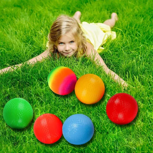 Miniatura 3 de Ogrmar 6 bolas de juego de 8.5 pulgadas con 1 bomba de mano para niños y adultos Dodge Ball, kickball, balonmano, campamentos, picnic