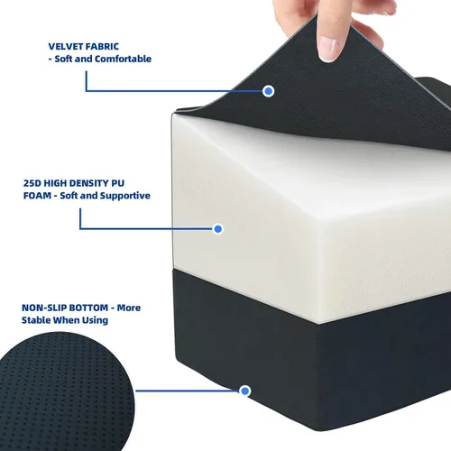 Miniatura 6 de Reposapiés ajustable para debajo del escritorio en el trabajo, taburete ergonómico 3 en 1 con conexión de cremallera, altura ajustable de 6.3