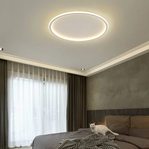 Miniatura 9 de Lámpara de techo LED regulable de montaje empotrado, lámpara de techo empotrada redonda moderna de 12 pulgadas con ajuste de aplicación, lámpara