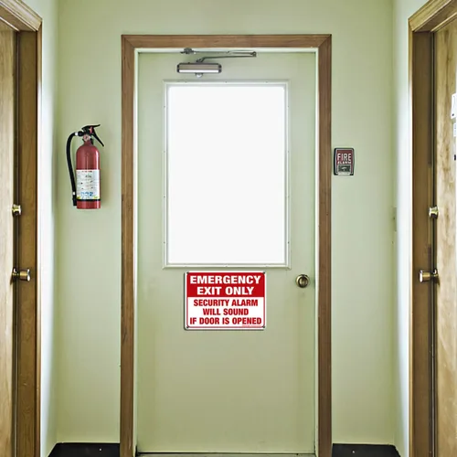 Miniatura 7 de Solo salida de emergencia: alarma de seguridad sonará si la puerta está abierta, paquete de 4, 10 x 7 pulgadas, aluminio libre de óxido, protección