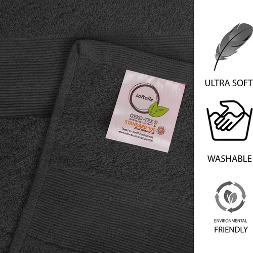 Miniatura 3 de Sábanas de baño de lujo 100% algodón - Paquete de 2 (35" x 70") Súper suaves, de secado rápido y altamente absorbentes para baño, hogar, spa y Gris