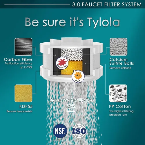 Miniatura 2 de Filtro de agua para fregadero de baño de larga duración. Elimina el 99% del cloro y metales pesados. Suavizante de agua dura. Purificador
