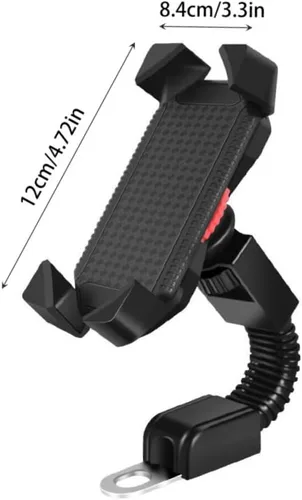 Miniatura 2 de Soporte giratorio para teléfono con espejo retrovisor para motocicleta, para navegación, smartphones compatibles sin diseño para conducción segura