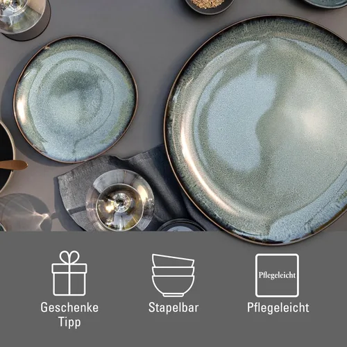Miniatura 6 de like. by Villeroy & Boch Lave Gris - Plato para servir, 12.5 x 12.5 x 1.25 pulgadas