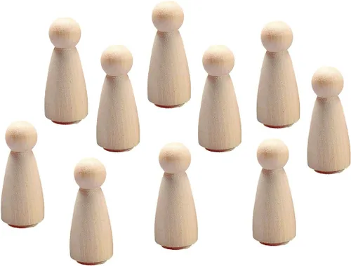Miniatura 8 de Hygloss Productos Muñecas de madera con clavijas – Artesanía pintable Birchwood Doll People – Familia surtida, 10 piezas (8560)
