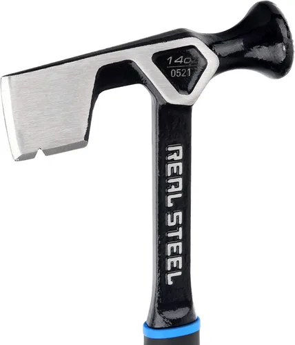 Miniatura 3 de REAL STEEL Martillo para paneles de yeso 14 Oz Hacha de techo de una pieza forjada cara fresada Drywall Ax herramienta de tablero de pared 0521