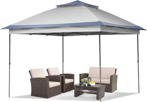 Miniatura 12 de GDY 11x11 ft Gazebo Tent Folding Heavy Duty Height Adjustable Sun Shelter Gazebos, White