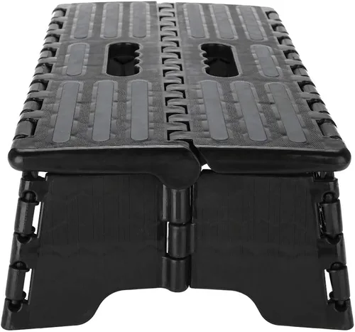Taburete portátil, escalera antideslizante plegable de plástico negro para cocina, baño, viajes en automóvil, soporta mujeres embarazadas y niños