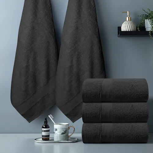 Miniatura 8 de Sábanas de baño de lujo 100% algodón - Paquete de 2 (35" x 70") Súper suaves, de secado rápido y altamente absorbentes para baño, hogar, spa y Gris