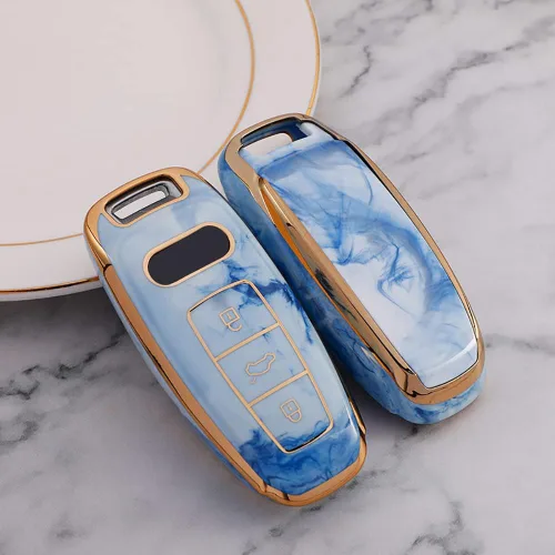 Miniatura 3 de SANRILY Funda para llave de coche para Audi A8 sin llave, carcasa de protección completa, Azul