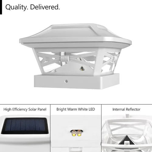 Miniatura 2 de Davinci Lighting Renaissance Luces Solares para Tapas de Postes Exteriores - Incluye Bases para Postes 4x4 5x5 6x6 - Luz LED Brillante - Blanco