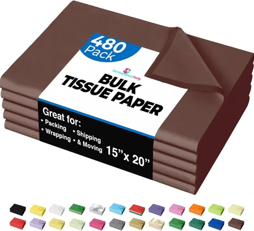 Miniatura 24 de Party Solids Papel de Seda Negro para Bolsas de Regalo - Papel de Seda a Granel Negro de 20" X 30", 480 Hojas - Papel Prensa de 10 lb para Embalaje