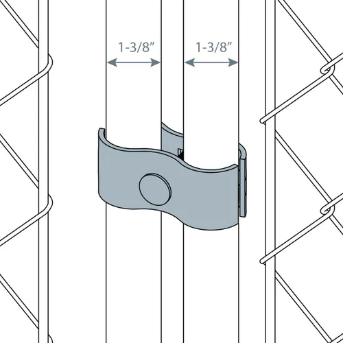 Miniatura 5 de Juego de 10 abrazaderas de panel de valla de eslabones de cadena de 1-3/8 "abrazadera de panel de perrera para marco de panel de tubo redondo