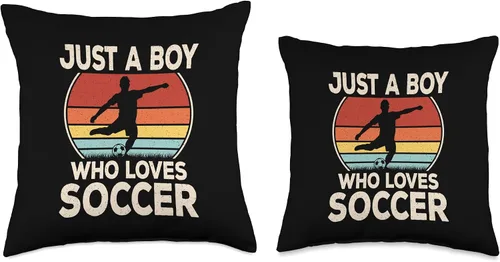 Miniatura 3 de Just A Boy Who Loves Soccer Funny Soccer Player Boys Kids Throw Pillow