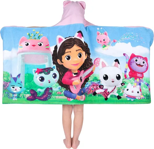 Miniatura 2 de DreamWorks Gabby's Dollhouse - Toalla de rizo de algodón suave con capucha para baño/piscina/playa, 24 x 50 pulgadas, por Franco Kids
