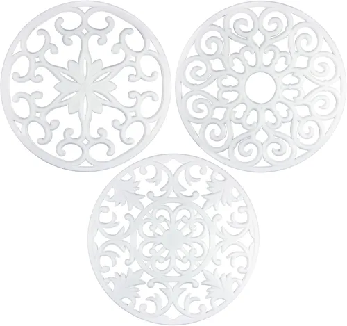 GASARÉ, Salvamanteles de silicona extra grandes, gruesos, de 10 pulgadas para platos calientes, ollas y sartenes, almohadillas calientes para Blanco