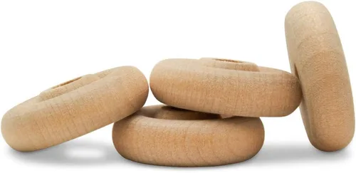 Miniatura 14 de Mini ruedas de madera clásicas, ideales para manualidades, 5/8 pulgadas de diámetro, 1/4 pulgadas de grosor, agujero de 1/8 pulgadas, paquete de 50