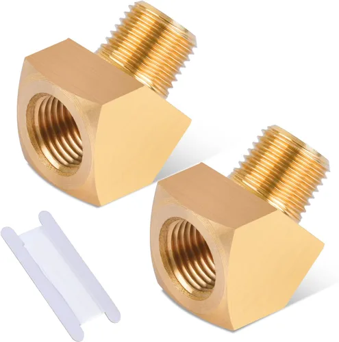 Miniatura 8 de 2 unids 1/8 "accesorios de latón de 90 grados Barstock Street Elbow 1/8 "NPT macho tubo a 1/8 "NPT hembra codo de tubo forjado accesorios de tubería