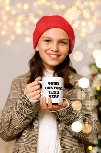Miniatura 2 de Tazas personalizadas con palabras, texto o nombres personalizados, taza de café de cerámica blanca de 11 onzas, tazas de café personalizables