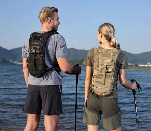Miniatura 2 de MARCHWAY Mochila táctica de hidratación Molle con bolsa de agua de TPU de 3 litros, mochila militar para ciclismo, senderismo, correr, escalada