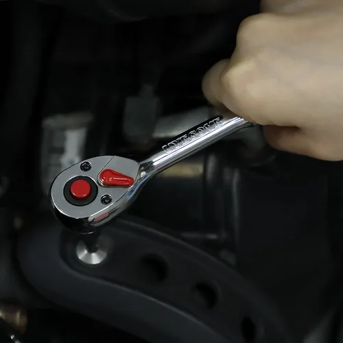 Miniatura 7 de Llave de trinquete de 1/4 pulgadas, trinquete de 1/4, llave de enchufe, cabeza Cr-Mo reversible de liberación rápida de 72 dientes, fabricada