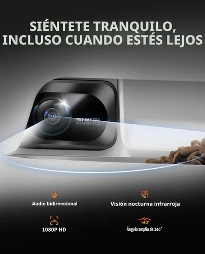 Miniatura 2 de PETKIT - Alimentador automático para gatos y perros con cámara, captura de movimiento impulsada por IA, video HD 1080P con visión nocturna, WiFi