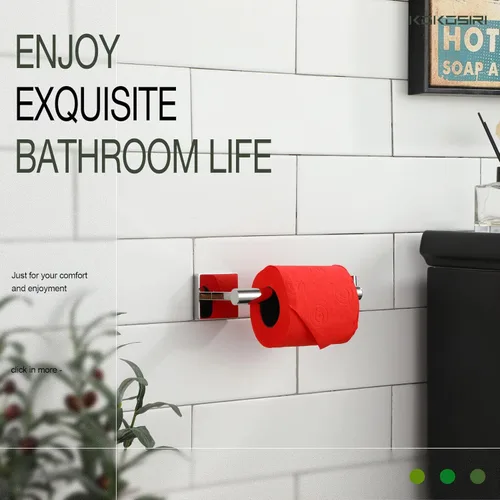 Miniatura 9 de KOKOSIRI Soporte de papel higiénico para baño, soporte para rollo de papel higiénico, megarrollos, acero inoxidable cromado pulido B2005CH Cromo